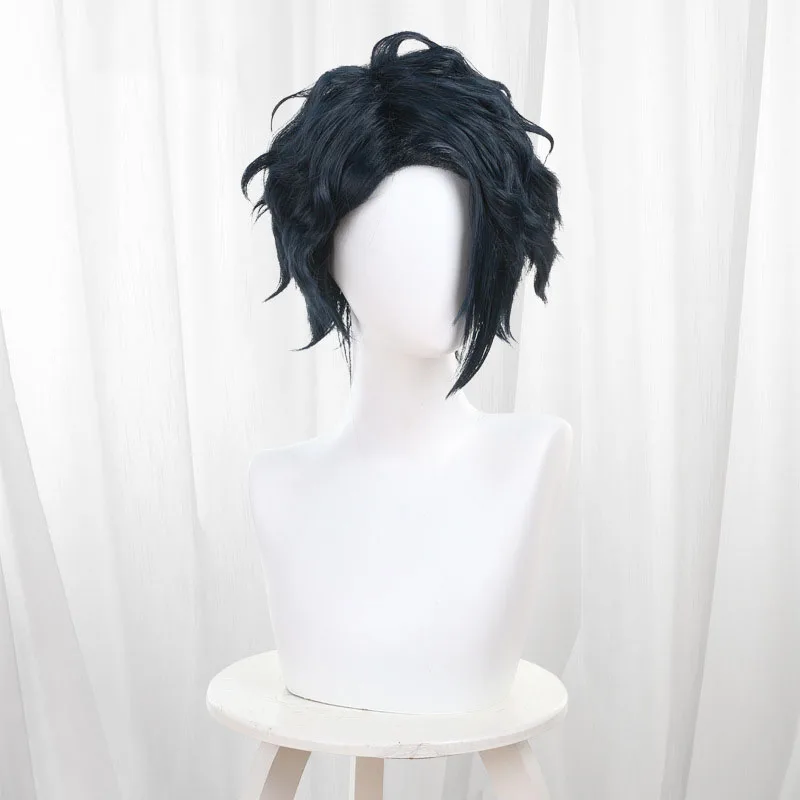 Anime No Longer Allowed in Another World Osamu Dazai Cosplay Wig Black Blue Short Hair Isekai Shikkaku Halloween Party Accessory