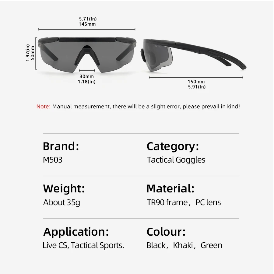 Juego de gafas tácticas de 3 lentes, a prueba de viento, a prueba de polvo, CS, Tiro Militar, gafas de sol a prueba de balas, motocicleta, gafas de