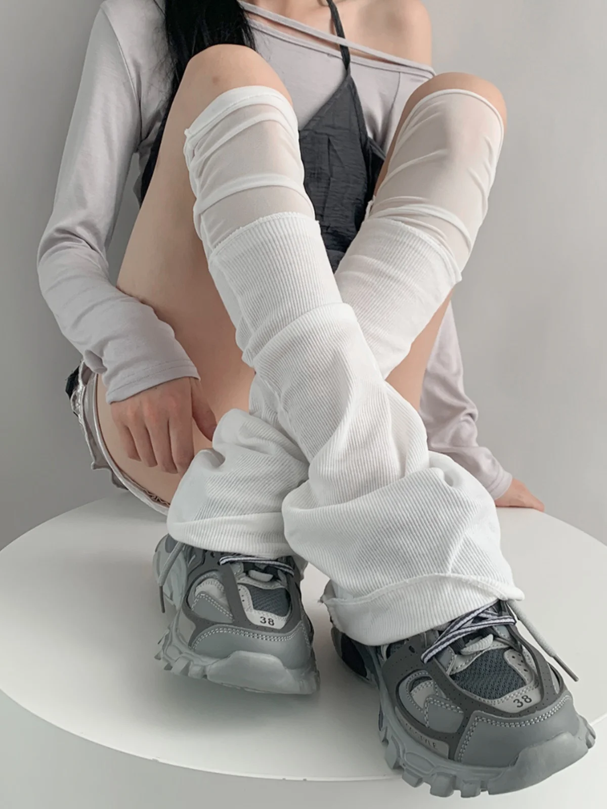 ليلة استوديو الباليه Sle أنبوب طويل Sos المرأة القطن لي الربط جرس بوت طماق الأبيض الخريف الربيع Personali #1