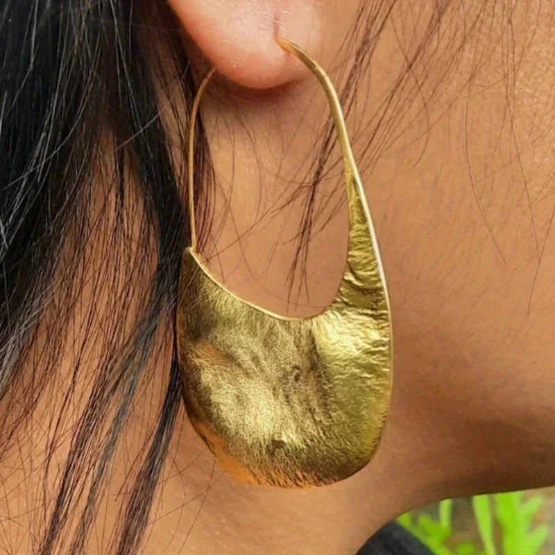 Neue unregelmäßige, übertriebene Plissee-Anhänger-Ohrringe für Damen, modischer Schmuck, goldfarben, Ohrschmuck, Geschenke