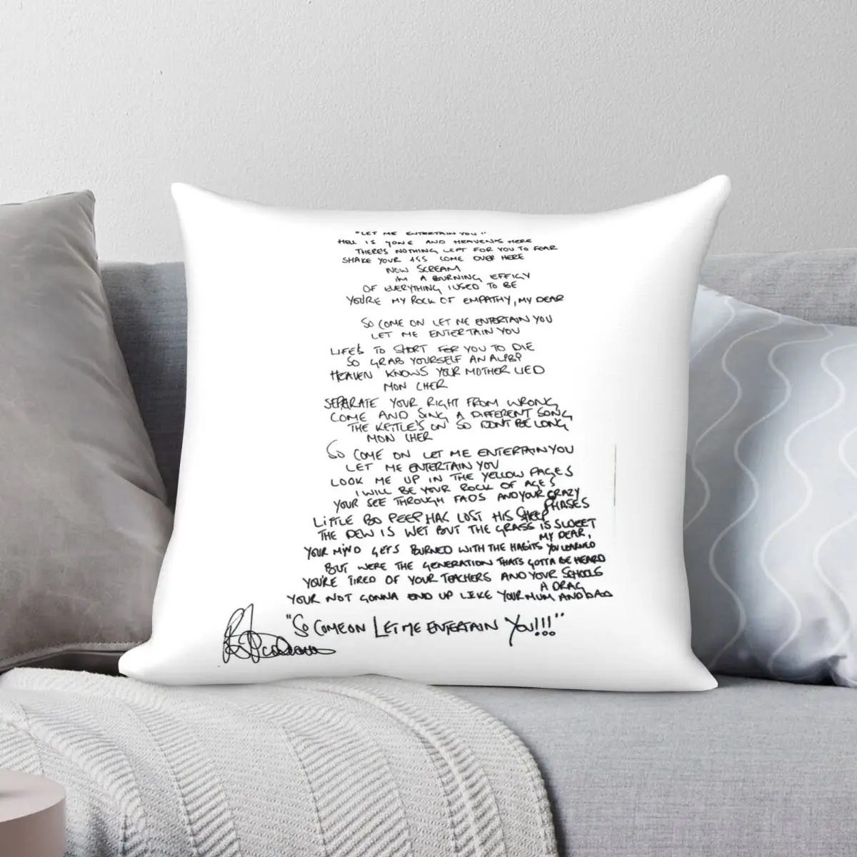 ROBBIE WILLIAMS LMEY Let Me Entertain You Pillowcase Polyester Linen Velvet Decor Throw Pillow Case Sofa Seater Cushion Cover