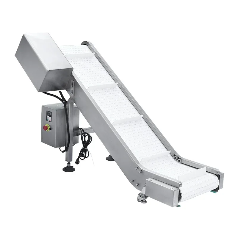 

Single bend finished product conveyor stainless steel small material electric climbing machine