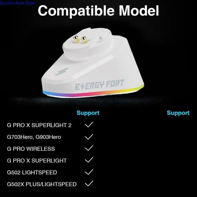 D0UA 2 in 1 Wireless Charging Stand Charging Dock Replacement for GPW4/G502/X/G903 Computer Mouse Accessories