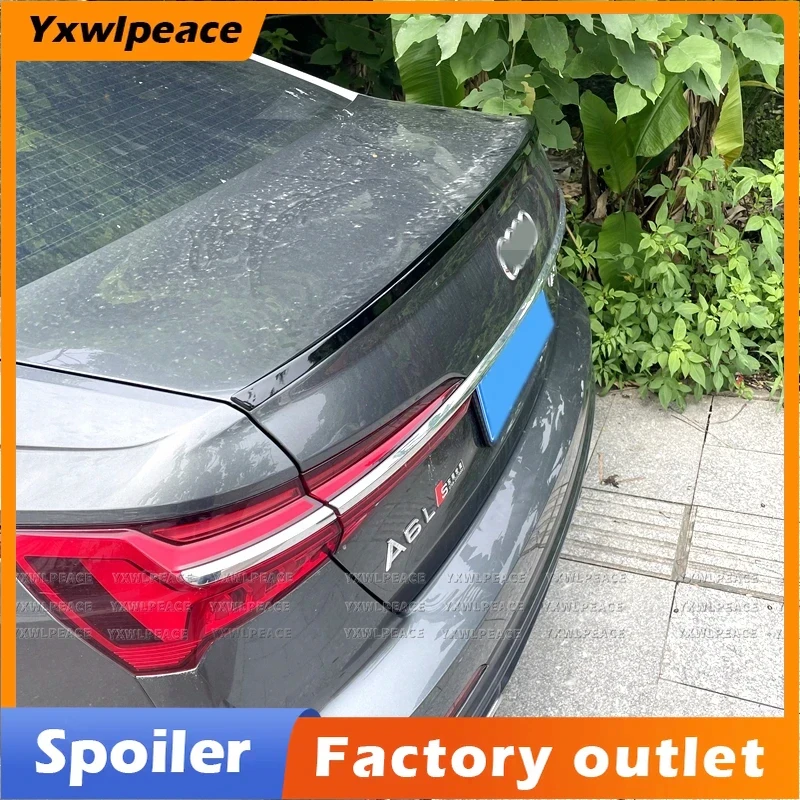 

For Audi A6 S6 SLINE RS6 C8 S Style 2019 2020 2021 2022 Spoiler ABS Plastic Car Rear Trunk Lip Wings Body Kit Accessories