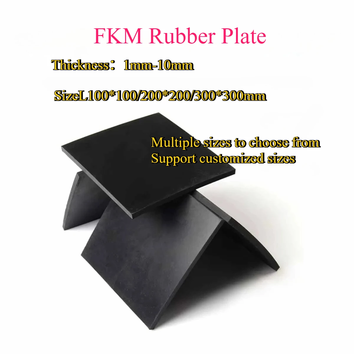 

FKM Rubber Plate FPM Viton Sheet Oil Heat Corrosion Acid-base Resistance 1/2/3-10mm