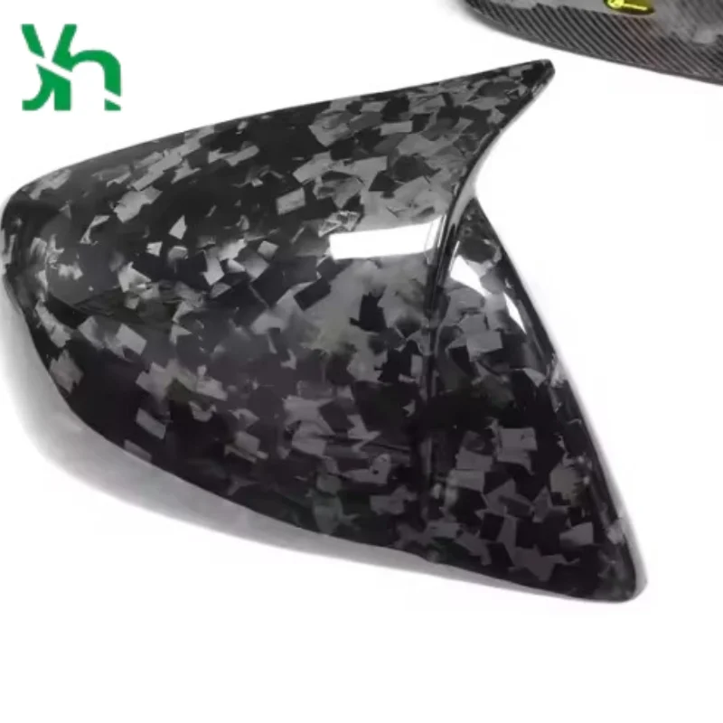 ฝาครอบกระจกมองข้างคาร์บอนไฟเบอร์ฟอร์จแบบแห้ง สำหรับรถยนต์เทสล่า รุ่น X สไตล์หรูหรา สำหรับตกแต่งภายนอกรถยนต์ แบบติดกาว 2 ชิ้น