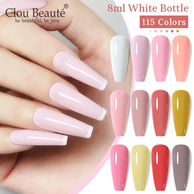 Clou Beaute UV Gel Nail Polish 8ml Pure Color Gel Polish Semi Permanent Vernis Top Coat Paint Hybrid Gelpolish 180 Colors