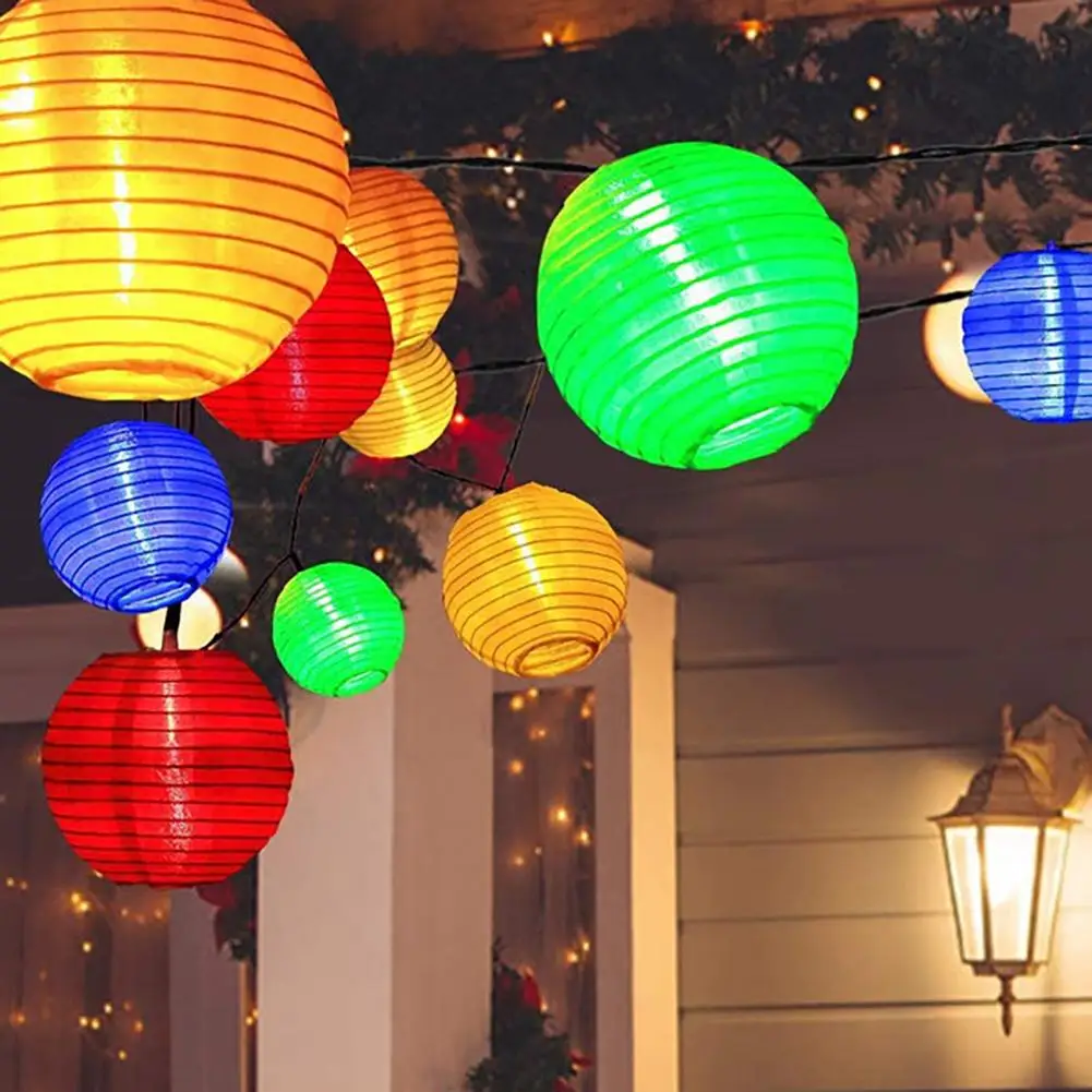 Solar String Lights Lantern LED String Lights Waterproof Outdoor Landscape Decorative Lights For Garden Patio Party Decor