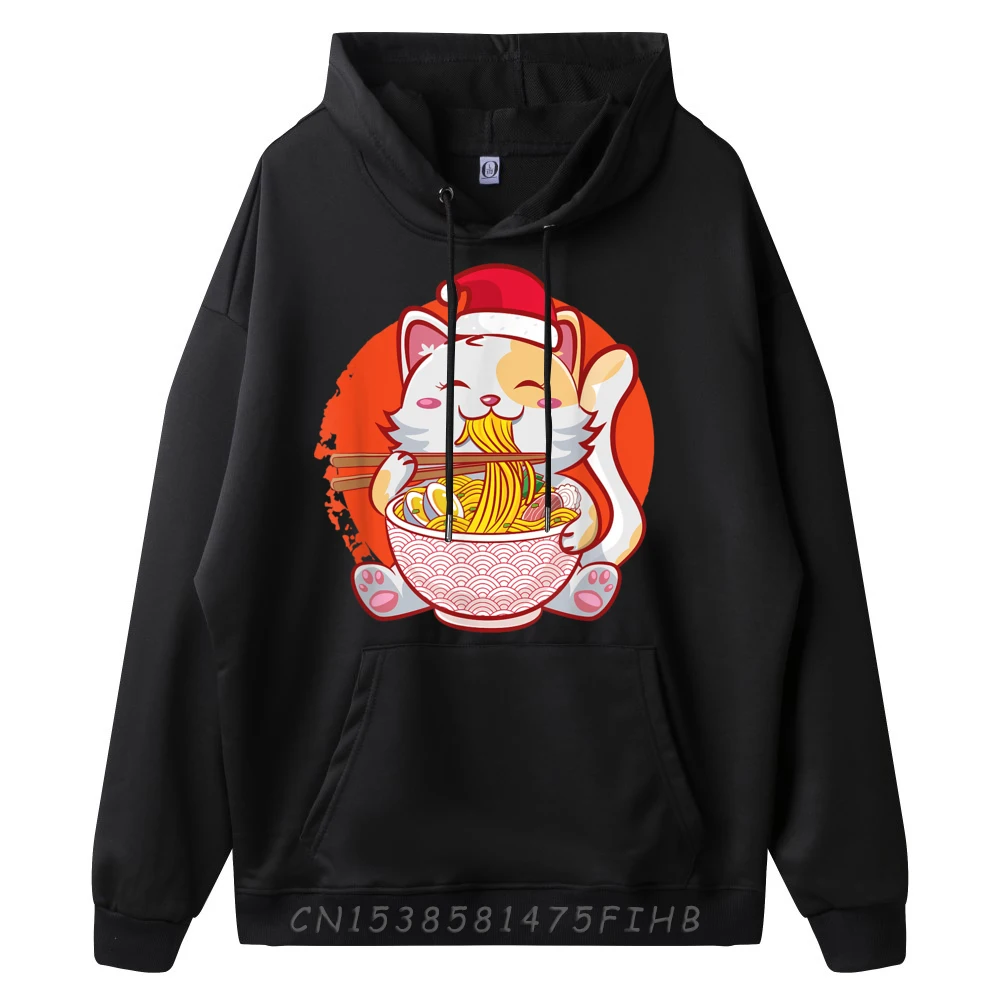 Kawaii Cat Christmas Cute Otaku Japanese Ramen Noodles Mens Graphic Tshirts Brand Clothing Big Size Slogan