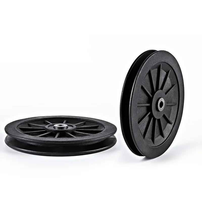 1pcs 10*114*20mm 17*114*20mm 6203 bearing PU-coated pulley, wire rope guide wheel/crane, large flying bird motion equipment roll