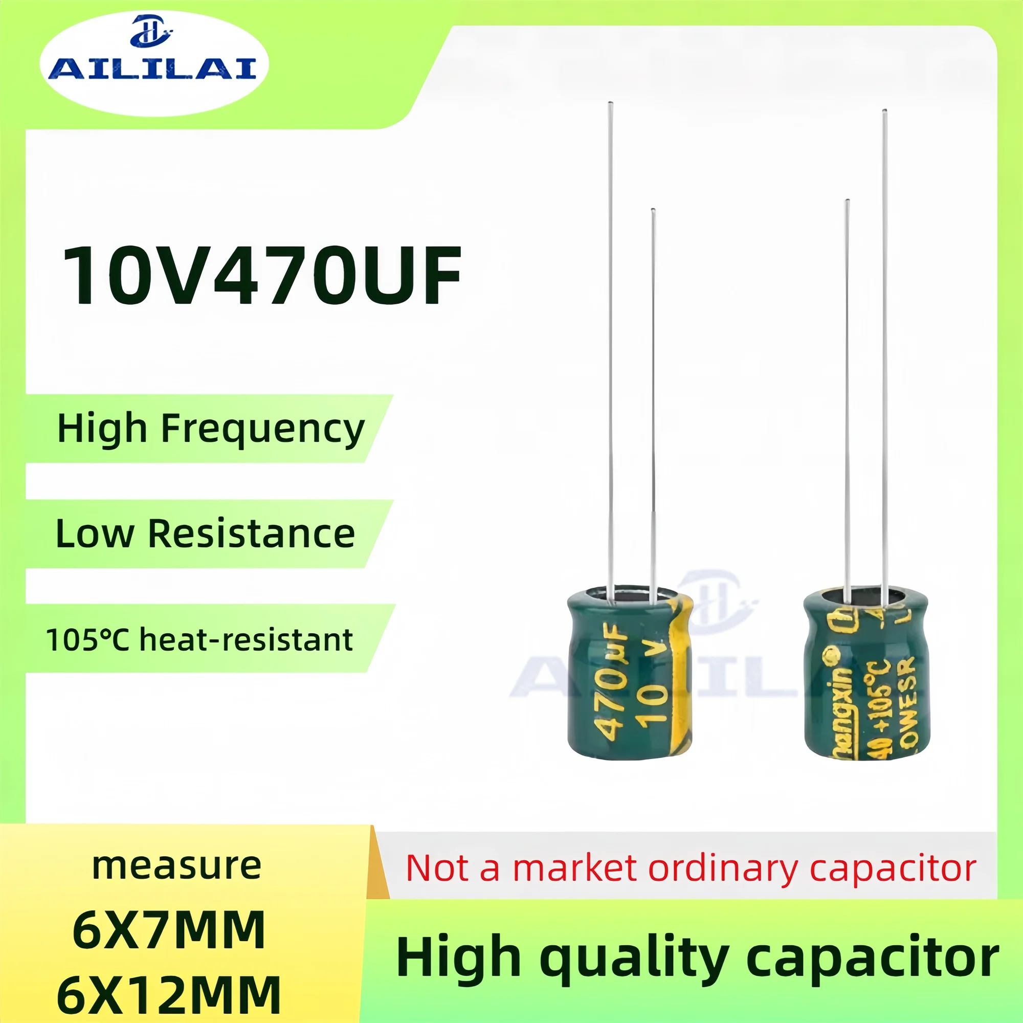 50PCS Original 10v470uf Niedrigen ESR/Impedanz Hochfrequenz 10V 470UF Aluminium-elektrolytkondensator 10V470UF Größe: 6x7/6x12MM