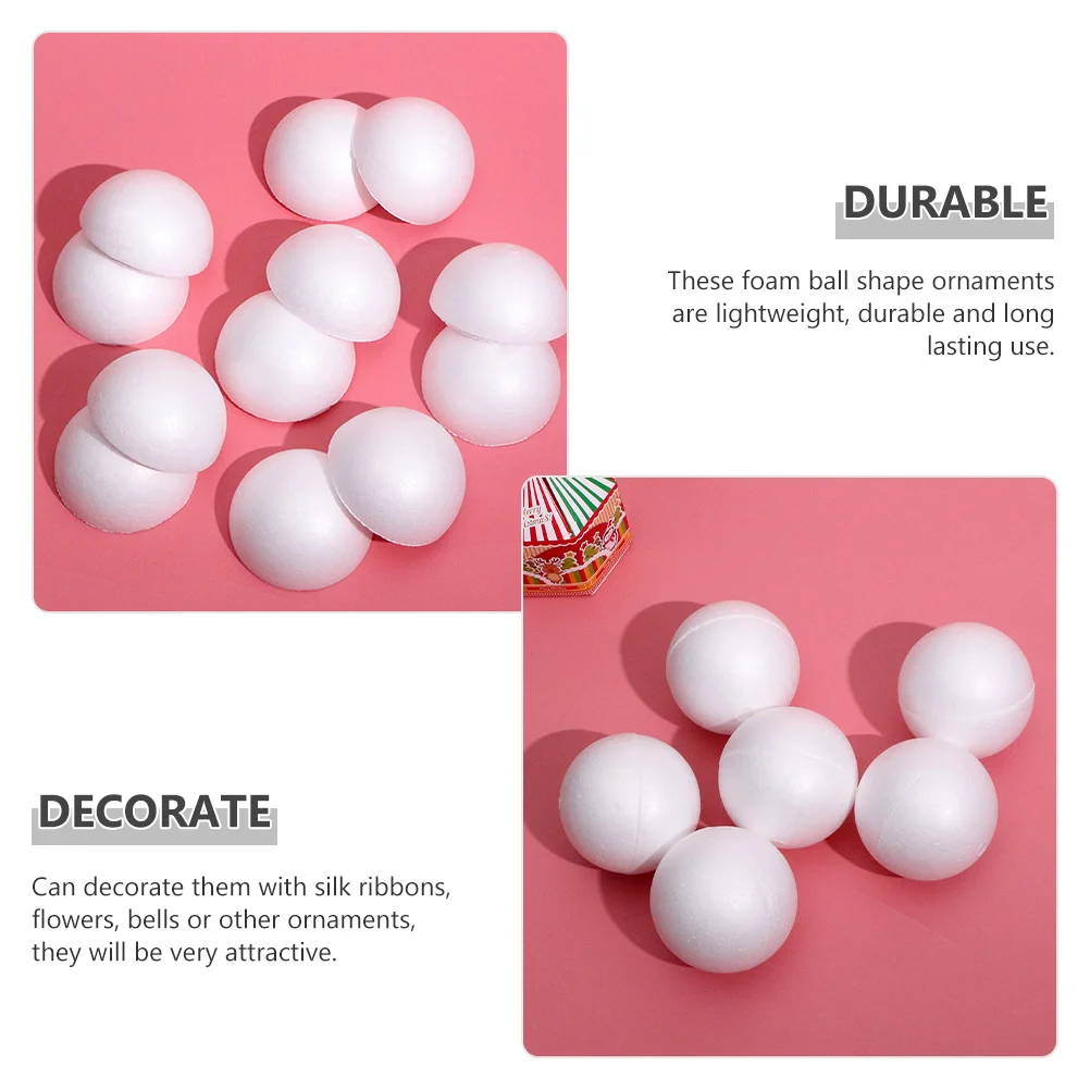 

6Pcs Wedding Decoration Foam Balls White Polystyrene Craft Balls for Xmas Tree Ornaments Christmas Party Holiday Decor