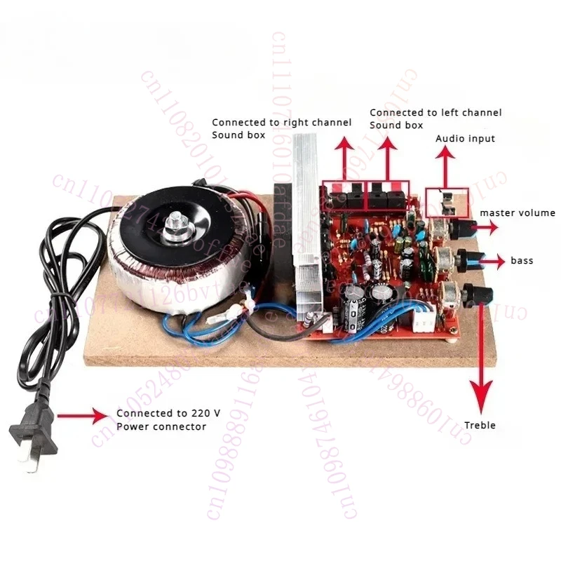 

200W Household High-power Amplifier Board with Fan Sound System Can Be Modified Plus Bluetooth MP3 Card Reading DIY