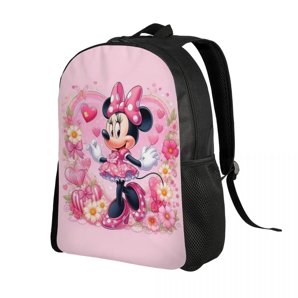 Custom Anime Cartoon Kawaii Mickey Mouse Minnie Backpack Women Men Basic Bookbag for College School Bags