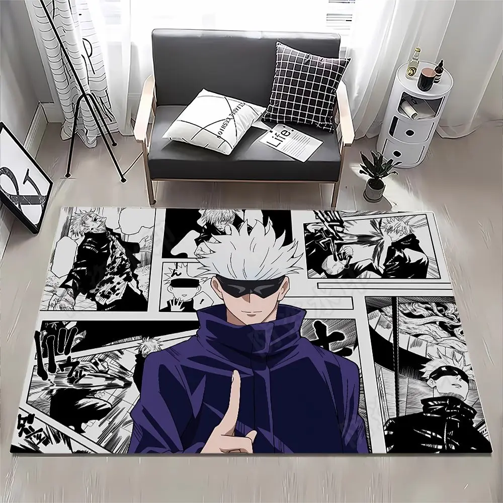 

Anime Jujutsu Kaisen Satoru Gojo Fushiguro Megumi Cosplay Crystal Velvet Footcloth Cartoon Carpet Rug Bedside Blanket Xmas Gift