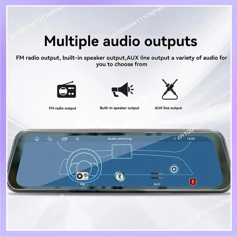 N83R Rearview Mirror Recorder 9.36 Inch Carplay Driving Recorder Streaming Media HD Large Screen Bluetooth