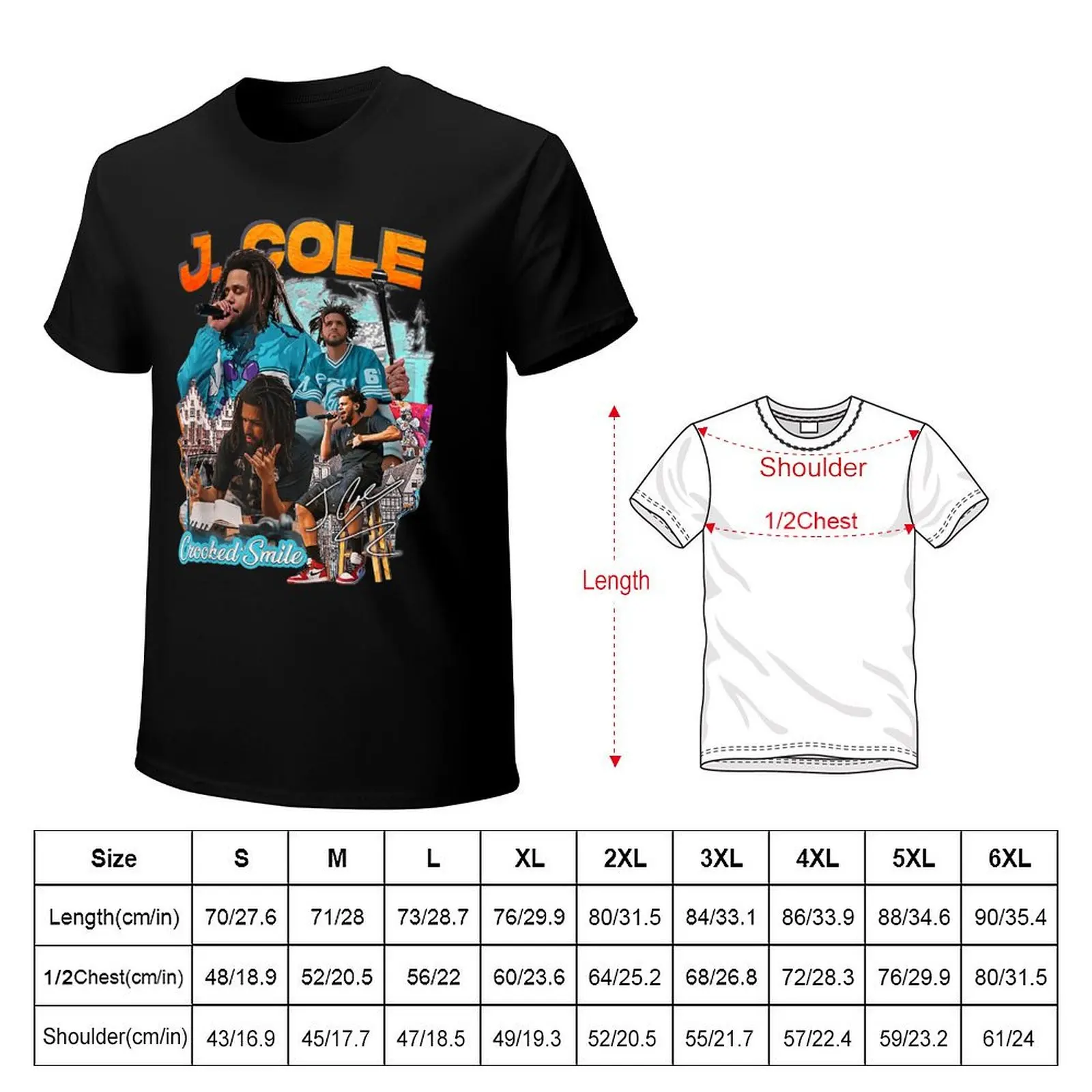 J.Cole Tee For Men Women Rapper Retro Vintage T-Shirt t shirts for man graphic funny T-Shirt