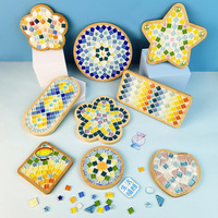 Bamboo Mosaic DIY Coasters Handmade Creative Material for Cup Mat Placemat Mosaic Crystal Craft Tool Kit Kids Gift