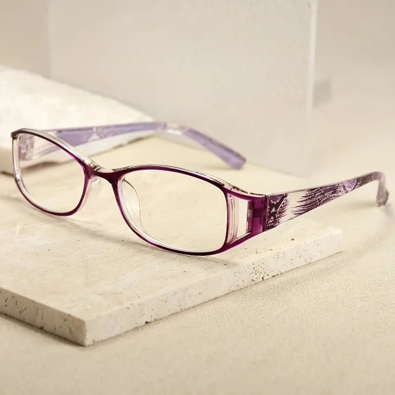 [+100~+400] Blumenmuster Anti-Blaulicht-Lesebrille, Modische Brille für Männer und Frauen, Kleine Gleitsichtbrille – Detail 2