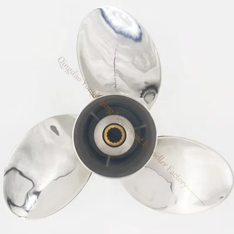 Boat Propeller, 15-1/4 Inch RH Rotation, 3 Blade Stainless Steel, for 115-250HP Outboard Motor, Marine Engine Replacement