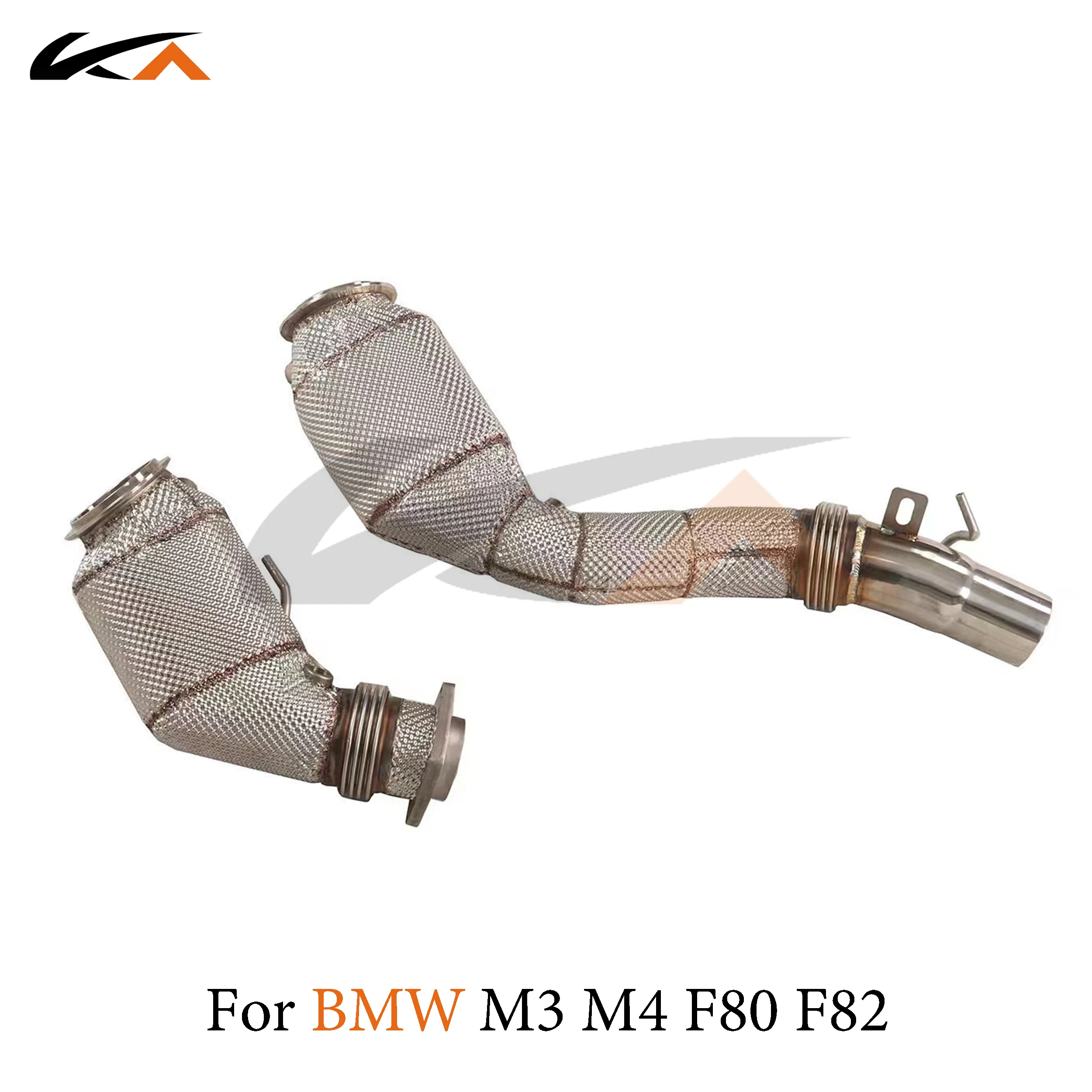 KA Tuning exhaust system header stainless downpipe for BMW M3 M4 F80 F82 axle pipe performance catalysis heat shield