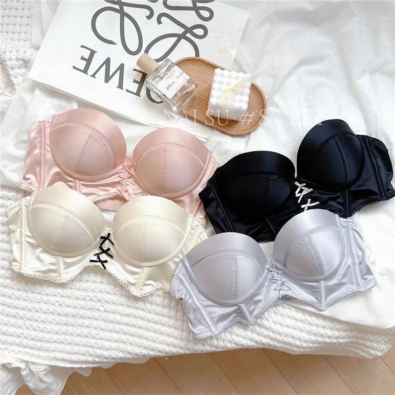 Alças destacáveis lingerie mulher roupa interior bralette seios pequenos reúne mulheres sexy sutiã sem costas feminino push up sutiãs com alça