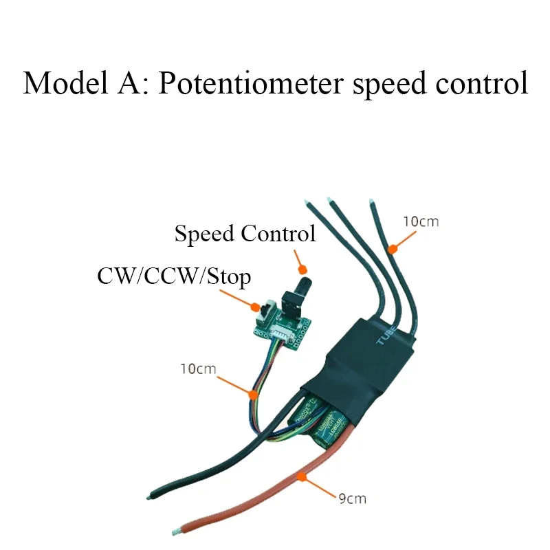 BLDC 3-Phase Brushless Motor Driver 24W 200W Speed Controller Module DC 6V-30V Hallless DC Motor Drive Board for Speed Control