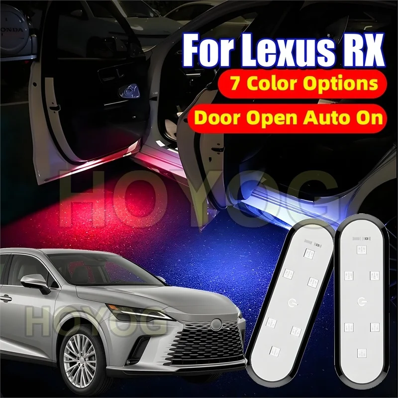 Fit for Lexus RX 2022-2026 USB Rechargeable Wireless 6-LED Car Door Courtesy Light featuring a Magnetic Sensor