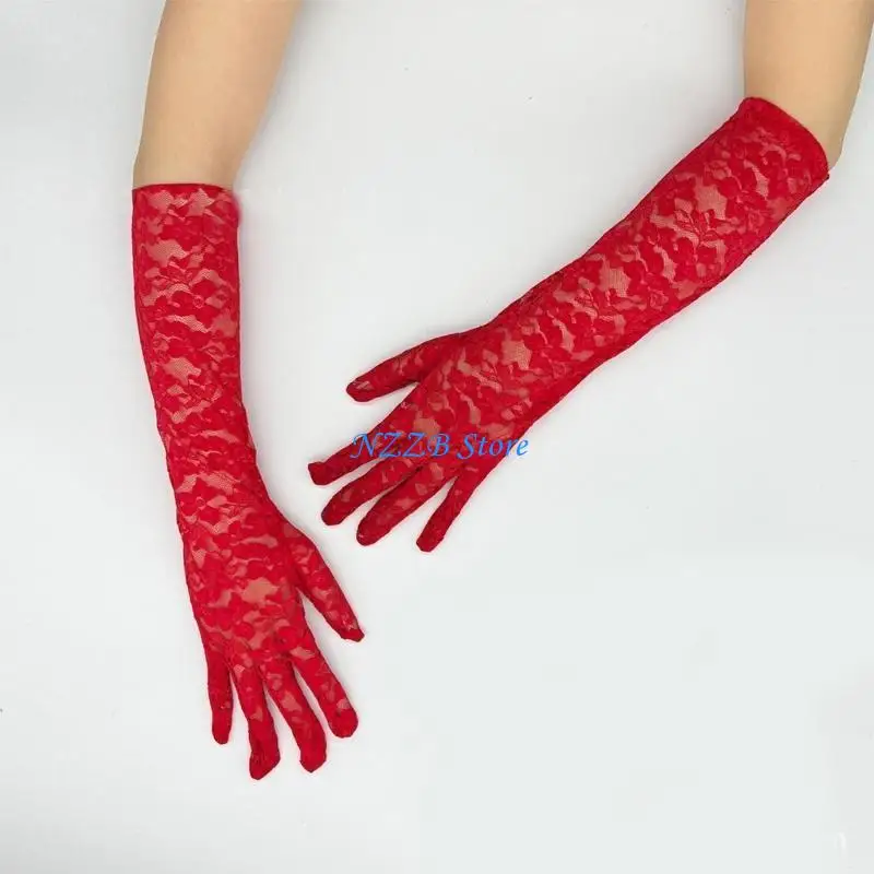 

T21F Wedding White Gloves Christmas Concert Operas Party Costume White Gloves for Women and Girls Lady Gloves
