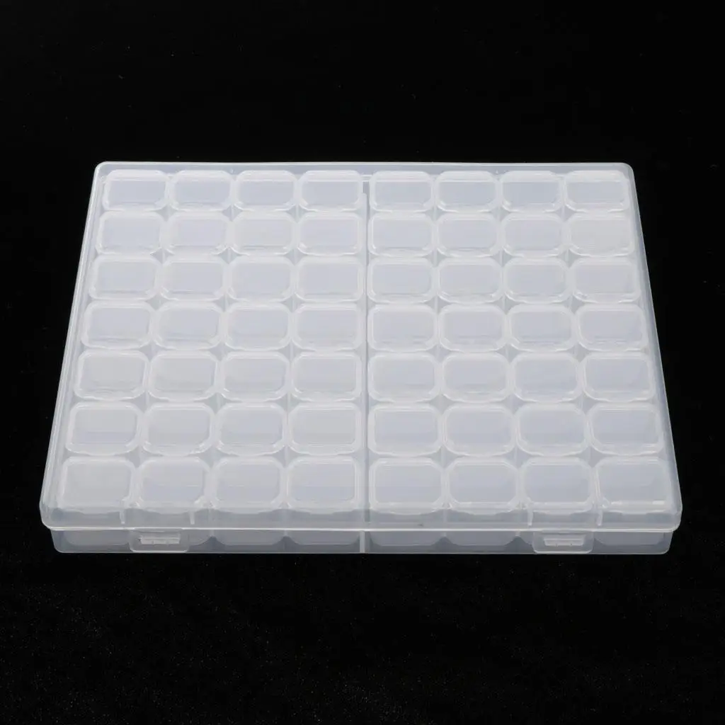 56 Grids Clear Storage Boxes Jewelry Nail Art Beads Pills Mini Item Cases