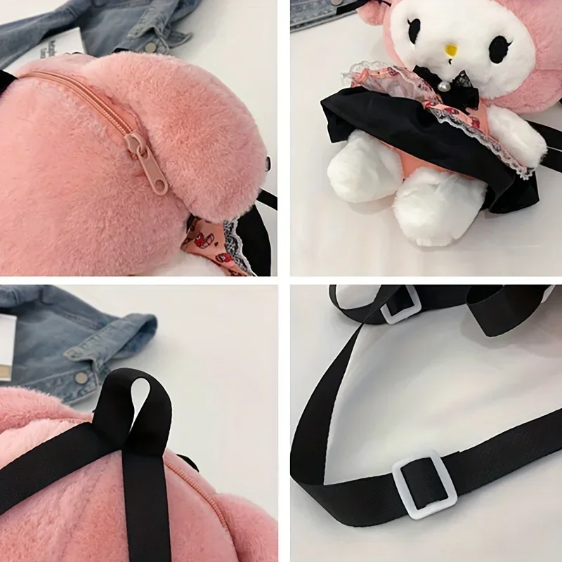 Mochila de Anime Sanrio para mujer, muñeco de peluche, Kuromi Melody, figura de acción, regalos para niños