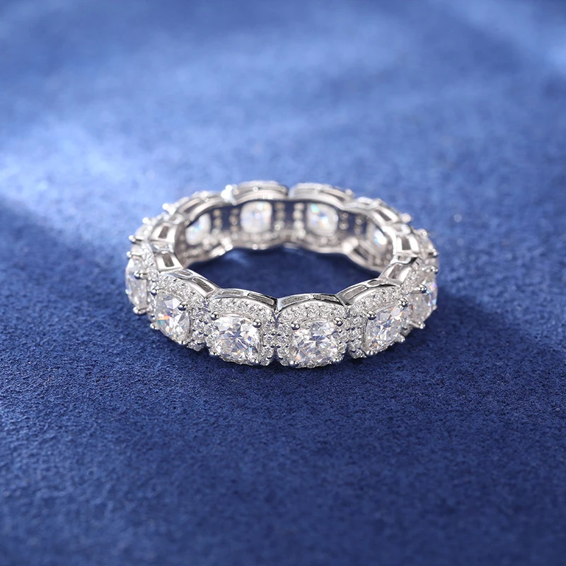 Unisex luxury  Men Ring Moissanite 925 Silver Hip Hop Jewelry Unisex Classic Men Rings Rock Gift