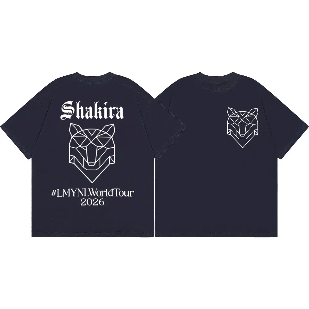 Sängerin Shakira World Tour 2026 T-Shirt mit doppelseitigem Aufdruck, hochwertiges, modisches Kurzarm-T-Shirt für Männer und Frauen, übergroße T-Shirts – Detail 6