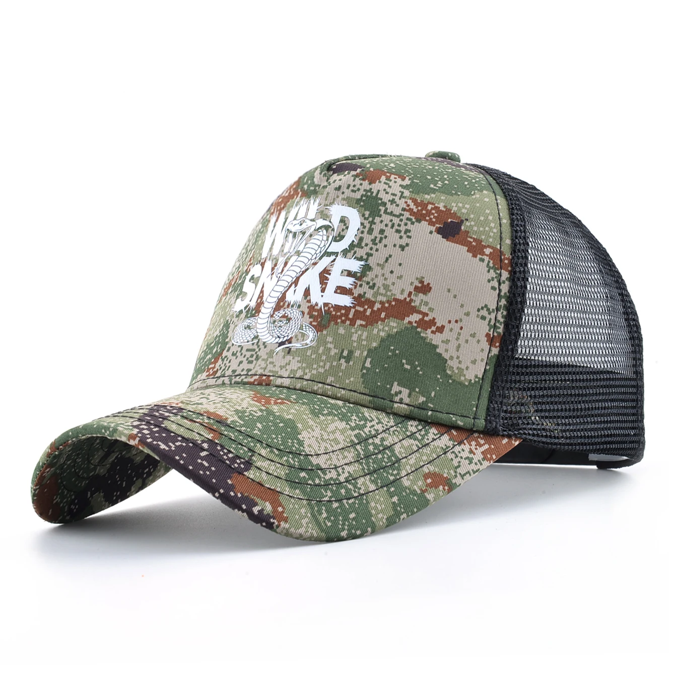 Unisex Baseball Cap Summer Breathable Mesh Trucker Cap Men Women Printing Snake Snapback Hip Hop Caps Adjustable Visor Cap