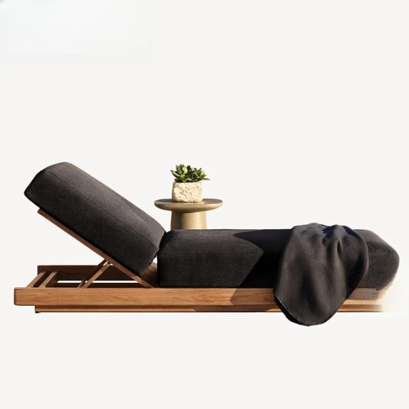 

Outdoor Open-air Swimming Pool Chairs Beach Hotel Clubhouse Hot Spring Resort Bed and Breakfast Leisure Solid Wood Sofa Bed