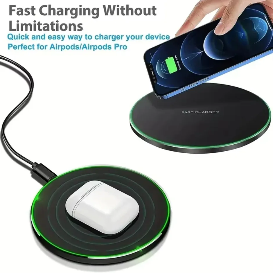 Fast Wireless Charging Pad For Samsung Xiaomi Huawei  Wireless Charger For iPhone 16 15 14 13 12 Pro XS Max Mini