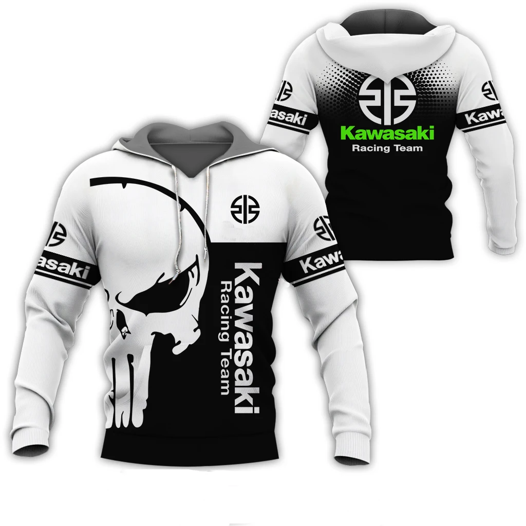 

2025 Autumn Winter Kawasaki Ninja Motorcycle Riding Off-Road Men Pullover Extreme Sports Adventure Unisex Hoodies Cool Clothes