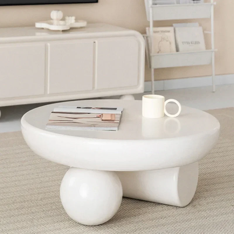 

White Round Coffee Table Nordic Modern Low Cute Irregular Minimalist Side Table Designer Simple Meubles De Salon Home Furniture