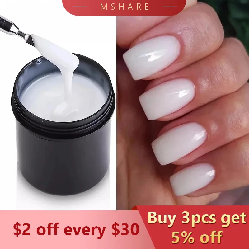 MSHARE Milky White Self Leveling Gel Camouflage Encapsulated For Nail Extension Running Thin 150ml Lopende Dunne Gel