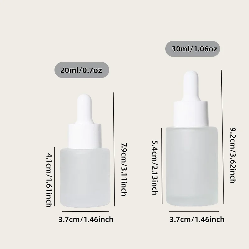 Picture 4: 【Logo Custom】100Pcs Customized 20ml/30ml Cylindrical Frosted Glass Dropper Bottle Small Batch Customization Factory