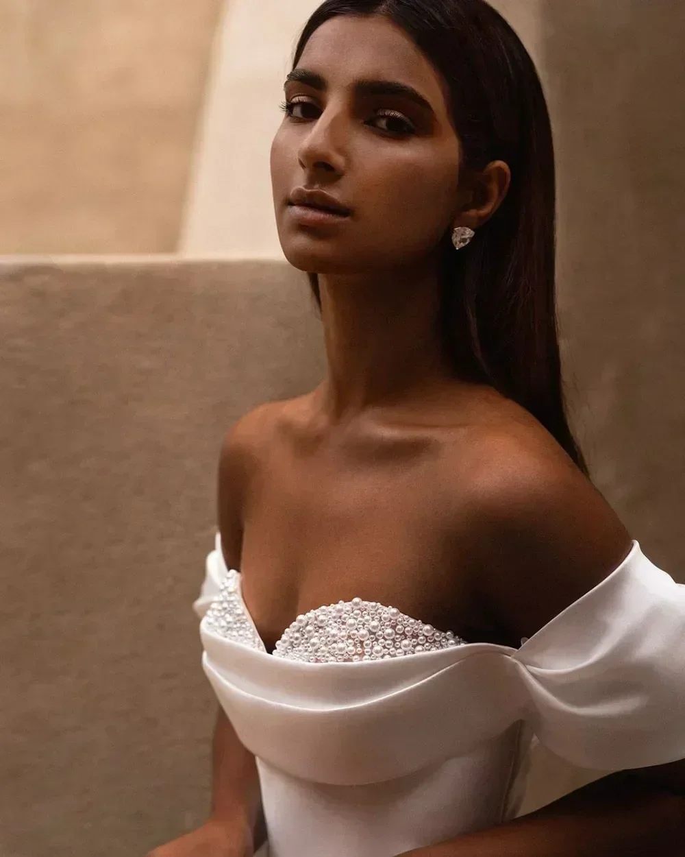 Exquisite Abendkleider, schlicht, hochwertig, mit Perlen verziert, schulterfrei, langes Kleid, Abschlussball-Party-Kleider für Frauen, individuell gestaltet