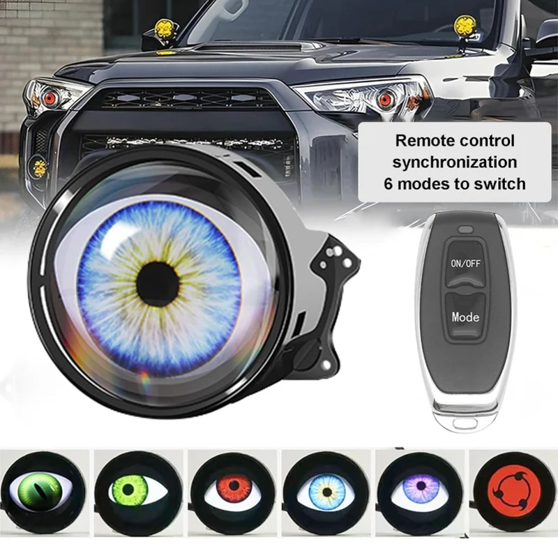 

Cool Decoration Dynamic LED Car Headlights Devil Eye LED Car Light Headlight Assembly Modified Eagle Eye Light Cars Accessory