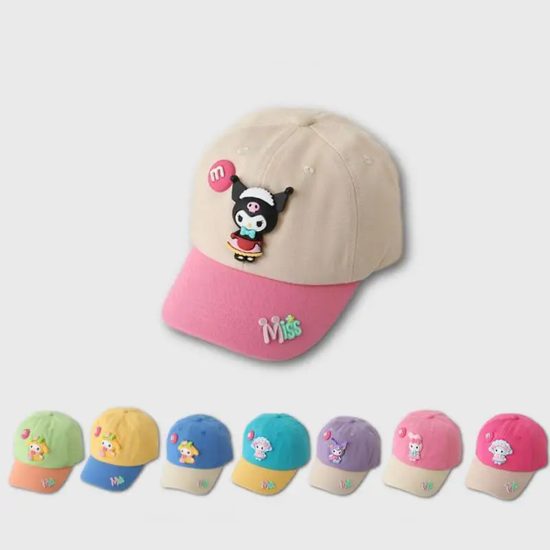 

Kawaii Children's Spring and Summer Baseball Cap Sanrioed Melody Cartoon Dopamine Color Travel Camping Outdoor Sun Hat