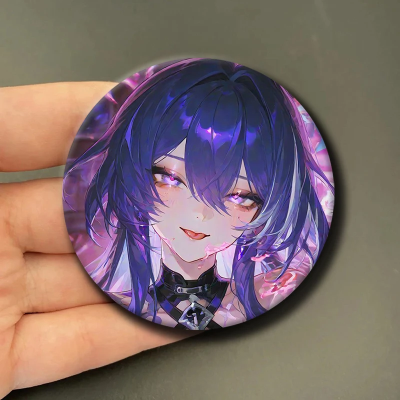 Anime Character Acheron Pins Tinplate Badge Cartoon Acheron Brooches for Backpack Hat Clothes Decoration Fans Collection Gifts