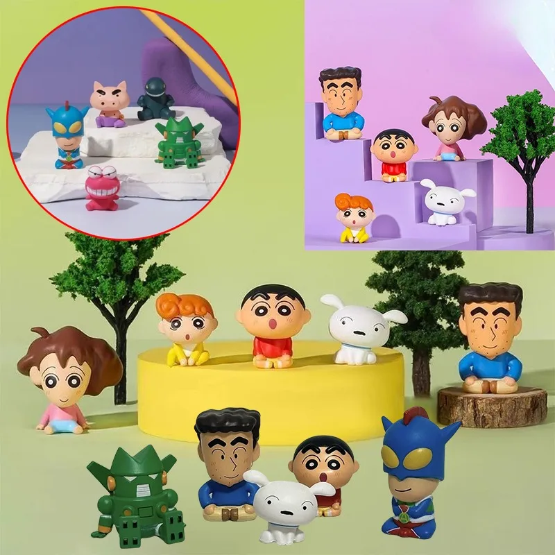 

5 шт., карандаш Шин Чан, аксессуары, автомобильные аксессуары для интерьера, персонажи аниме, детская спальня, настольное украшение, модель