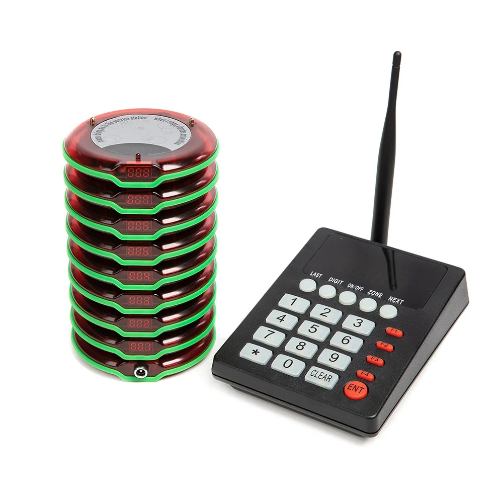 Waterproof Call Pager System Restaurant Guest Waiter Wireless Queuing Calling Paging System Coaster Pagers