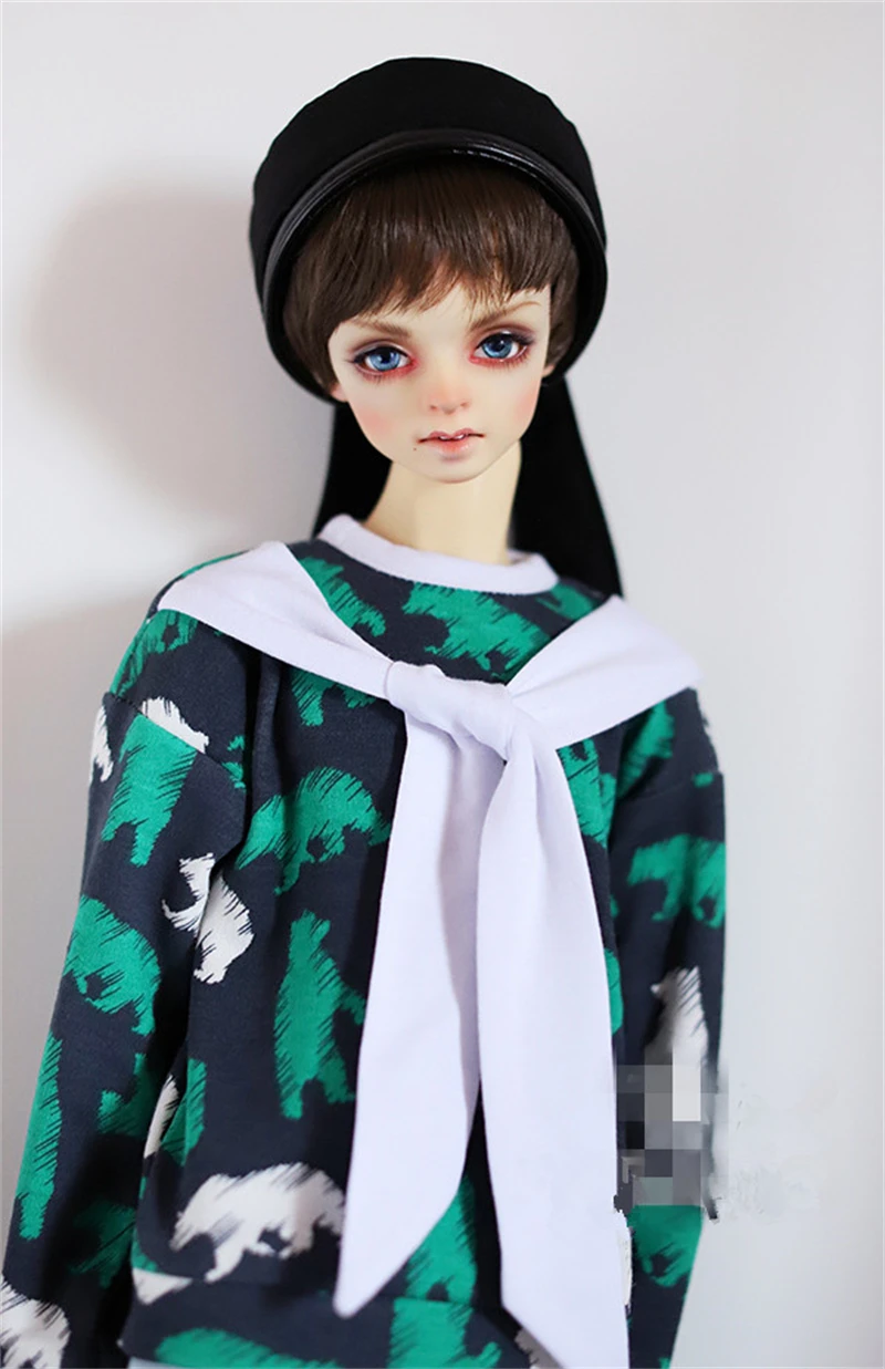 1/3 1/4  Uncle MSD size  BJd.SD doll clothes top T-shirt with whale bear tie casual hoodie doll accessories