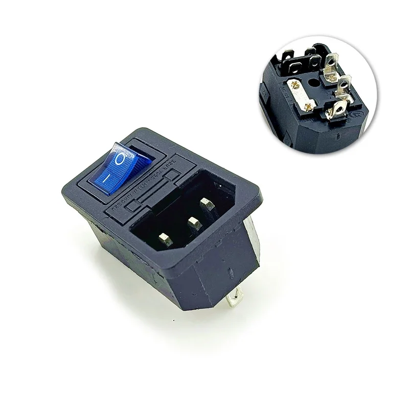 C14 C13 مقبس التيار المتردد مع التبديل ذكر أنثى 250 فولت 10A محول القابس جاك Rewirable الطاقة المقابس الكهربائية منافذ التيار المتناوب #5