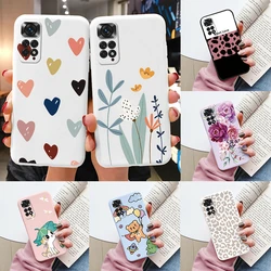 Heart Flower Case For Redmi Note 11 11S 4G 11 Pro Phone Cover Cute Silicone Shockproof Soft Coque For Redmi Note 11 11Pro Shell