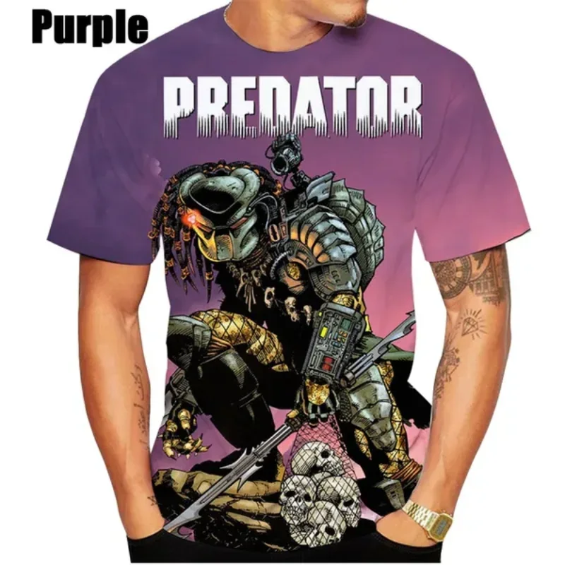 Hot Sale Predator 3D Print T-shirt for Kids Summer Fashion Men Clothing Casual Oversized T Shirt Harajuku Streetwear Tops Tees